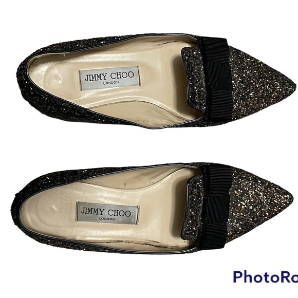 Jimmy Choo Gala Glitter Flats - Picture 11 of 16